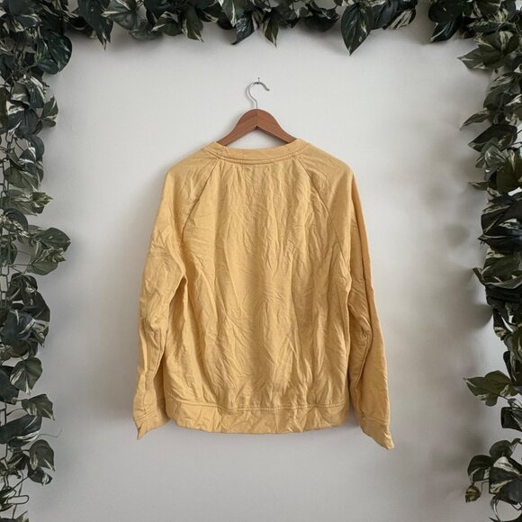 Rae Dunn Long Sleeve Graphic Blessed Crewneck Sweater Yellow Women’s Size L - Picture 2 of 8